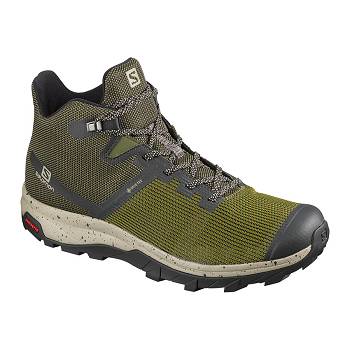 Salomon Férfi OUTline PRISM Mid Cut GTX Túracipő Olivazöld